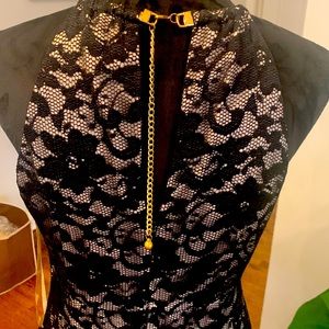 Black/ nude mid dress  size 10 Eliza G.